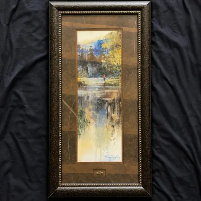 Sale Photo Thumbnail #35: 35 brent heighton roll cast framed fly fishing art