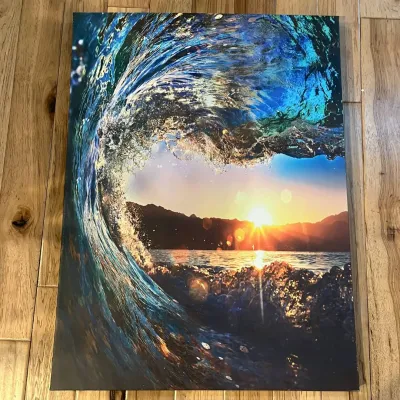 Sale Photo Thumbnail #125: 127 designart ocean wave sunset gallery wrapped canvas wall art