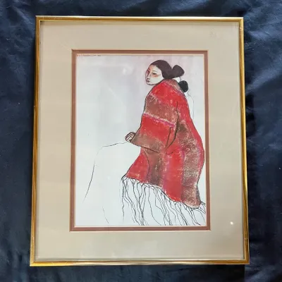 Sale Photo Thumbnail #86: 86 r c gorman santa fe woman 1978 framed art print