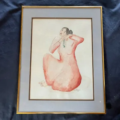 Sale Photo Thumbnail #40: 40 kim greer 1995 signed original watercolor