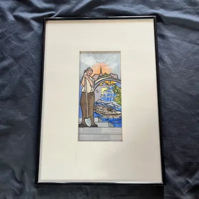 Sale Photo Thumbnail #77: 77 signed study ii paris eiffel tower original mixed media artwork