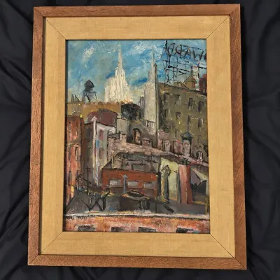 Sale Photo Thumbnail #128: 130 geri sachs signed original urban cityscape painting