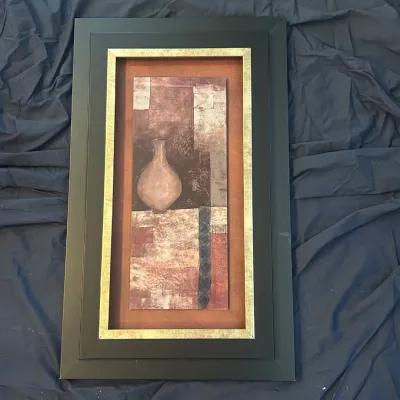 Sale Photo Thumbnail #135: 137 signed contemporary abstract vase still life decorative print