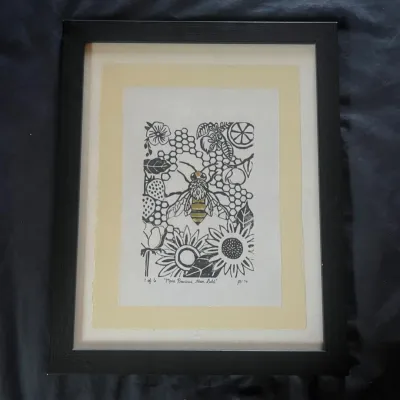 Sale Photo Thumbnail #100: 102 more precious than gold limited edition bee floral art print