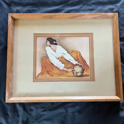 Sale Photo Thumbnail #90: 90 r c gorman pottery keeper framed navajo art print