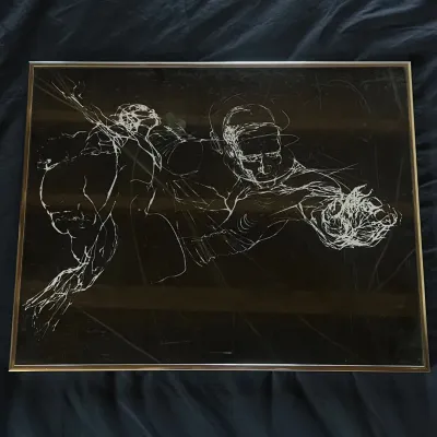 Sale Photo Thumbnail #8: 8 white line figurative print in the style of luiza kasprzyk