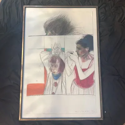 Sale Photo Thumbnail #17: 17 jody mussoff 1982 signed original colored pencil graphite drawing