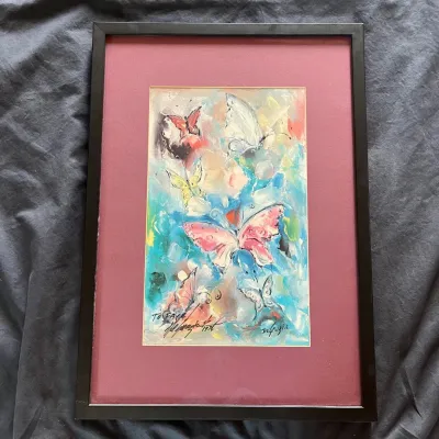 Sale Photo Thumbnail #14: 14 ted degrazia butterflies double signed inscribed art print