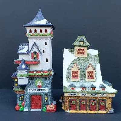 LOT 121: Department 56 North Pole Series Post Office, Santa's Workshop and Reindeer Barn