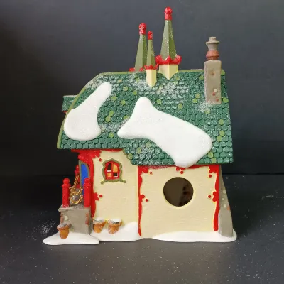 LOT 173: Department 56 North Pole Series Glass Ornament Works and Santa's Light Shop