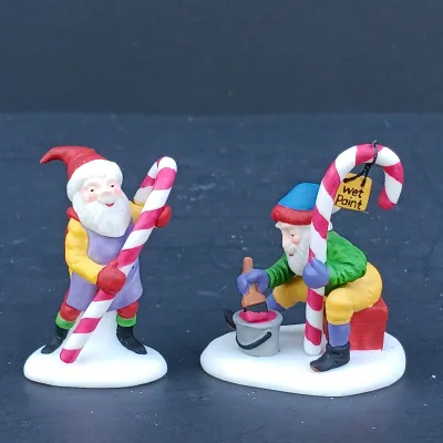 LOT 125: Department 56 North Pole Series Start a Tradition Set with Pencil Pines