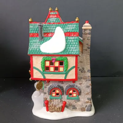 LOT 173: Department 56 North Pole Series Glass Ornament Works and Santa's Light Shop