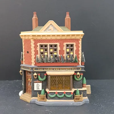 LOT 165: Department 56 The Horse and Hounds Pub, Alpine Villagers and Harvest Time