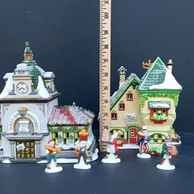 LOT 130: Department 56 North Pole Series Hall of Records, The Glacier Gazette and Early Rising Elves