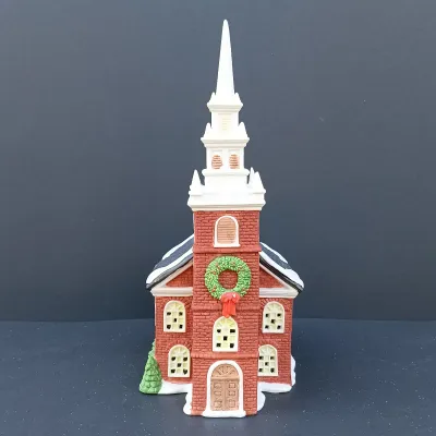 LOT 122: Department 56 North Pole Series Weather and Time Observatory with New England Village Series Old North Church