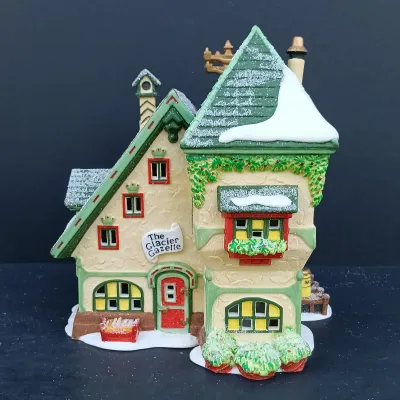 LOT 130: Department 56 North Pole Series Hall of Records, The Glacier Gazette and Early Rising Elves