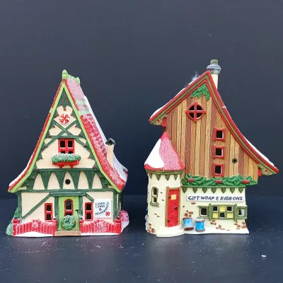 LOT 125: Department 56 North Pole Series Start a Tradition Set with Pencil Pines