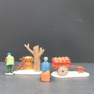 LOT 165: Department 56 The Horse and Hounds Pub, Alpine Villagers and Harvest Time