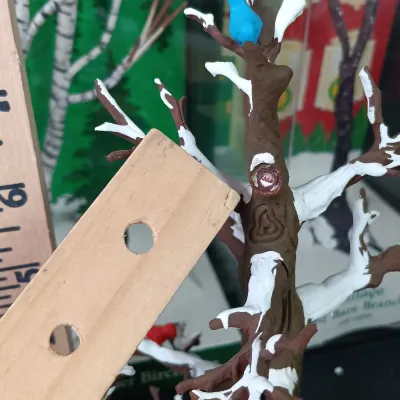 LOT 174: Department 56 Winter Oak Trees, Frosted Bare Branch Trees, Winter Birch Tree & 1988 Collectors Book