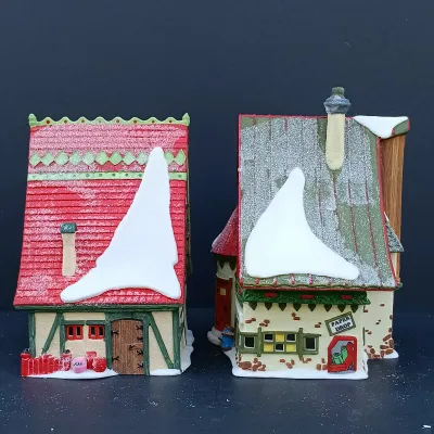 LOT 125: Department 56 North Pole Series Start a Tradition Set with Pencil Pines