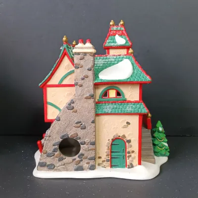 LOT 173: Department 56 North Pole Series Glass Ornament Works and Santa's Light Shop