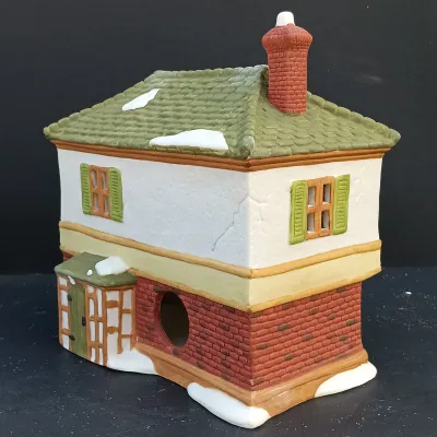 LOT 163: Department 56 Dickens' Village Series Mermaid Fish Shoppe, White Horse Bakery and Scrooge and Marley Counting House