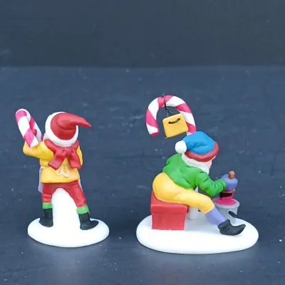 LOT 125: Department 56 North Pole Series Start a Tradition Set with Pencil Pines