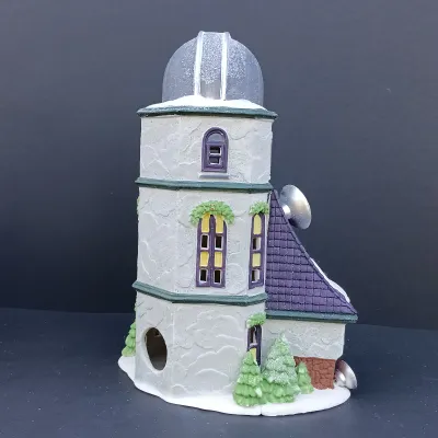 LOT 122: Department 56 North Pole Series Weather and Time Observatory with New England Village Series Old North Church