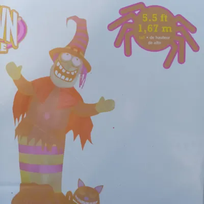 LOT 111: Inflatable 5.5ft Witch and Witch Hat