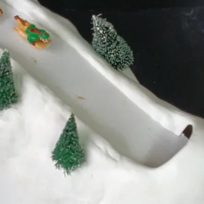 LOT 177: Department 56 Village Animated Hill and North Pole Series Downhill Elves