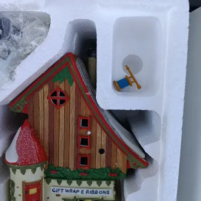 LOT 125: Department 56 North Pole Series Start a Tradition Set with Pencil Pines