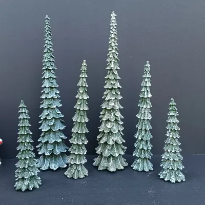 LOT 125: Department 56 North Pole Series Start a Tradition Set with Pencil Pines