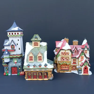 LOT 121: Department 56 North Pole Series Post Office, Santa's Workshop and Reindeer Barn