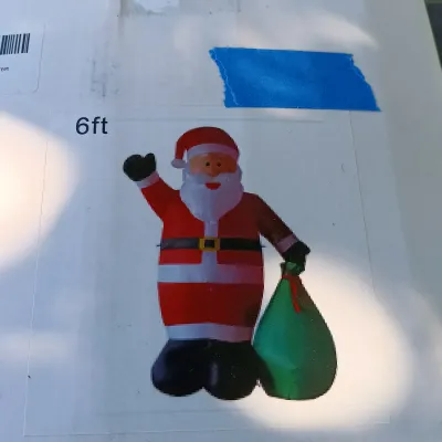 LOT 114: Inflatable 6ft Santa and Christmas Archway