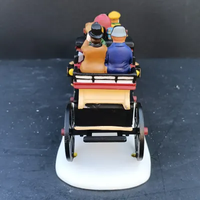 LOT 133: Department 56 Holiday Coach, Stone Train Tressel, Pencil Pines and Flexible Sisal Hedge