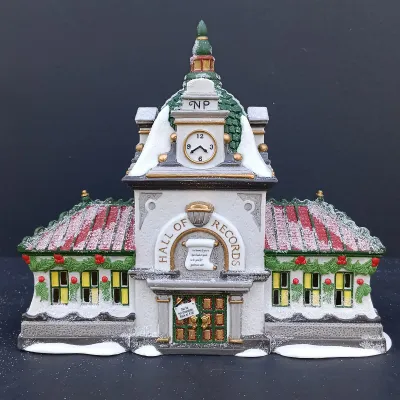 LOT 130: Department 56 North Pole Series Hall of Records, The Glacier Gazette and Early Rising Elves