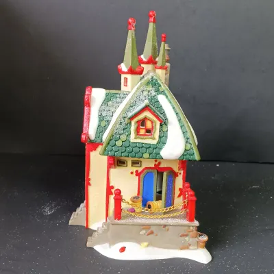 LOT 173: Department 56 North Pole Series Glass Ornament Works and Santa's Light Shop