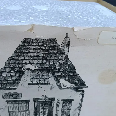 LOT 126: Department 56 Dickens' Village Series Ashwick Lane Hose & Ladder, Nephew Fred's Flat and Candle Shop
