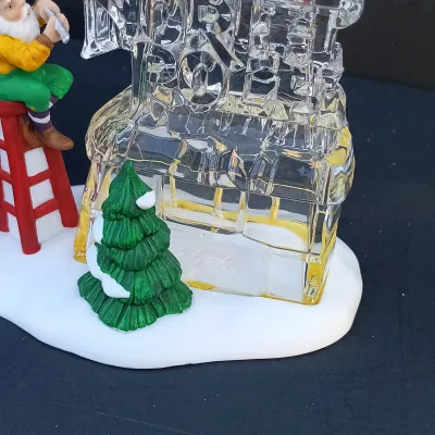 LOT 131: Department 56 Peppermint Skating Party, Untangle the Christmas Lights, A Busy Elf and Elf Bunkhouse