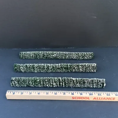 LOT 133: Department 56 Holiday Coach, Stone Train Tressel, Pencil Pines and Flexible Sisal Hedge