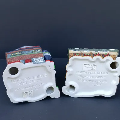 LOT 121: Department 56 North Pole Series Post Office, Santa's Workshop and Reindeer Barn