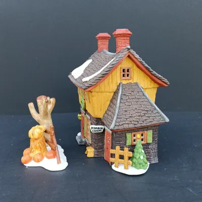 LOT 127: Department 56 New England Series Sleepy Hollow Ichabod Crane's Cottage, Sleepy Hollow Church and Harvest Time
