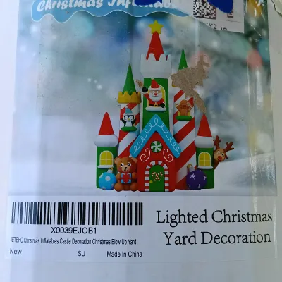 LOT 118: Inflatable 8ft Christmas Tree with Inflatable Christmas Castle