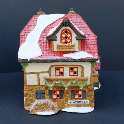 LOT 121: Department 56 North Pole Series Post Office, Santa's Workshop and Reindeer Barn