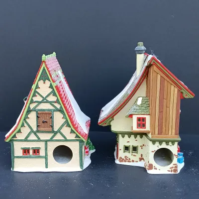 LOT 125: Department 56 North Pole Series Start a Tradition Set with Pencil Pines