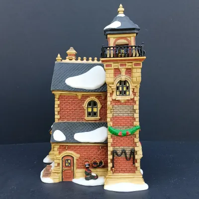 LOT 126: Department 56 Dickens' Village Series Ashwick Lane Hose & Ladder, Nephew Fred's Flat and Candle Shop