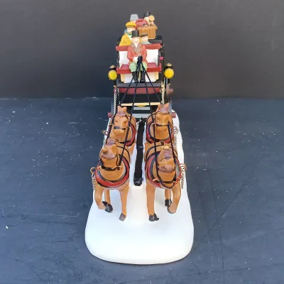 LOT 132: Department 56 Holiday Coach, Pole Pine Trees and Bare Branch Trees