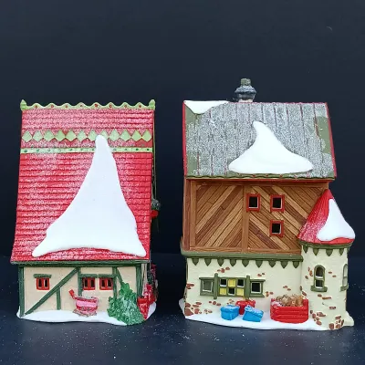 LOT 125: Department 56 North Pole Series Start a Tradition Set with Pencil Pines