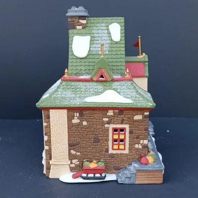LOT 123: Department 56 North Pole Series Orly's Bell & Harness Supply, North Pole Express Depot and Beard Barber Shop