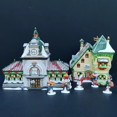 LOT 130: Department 56 North Pole Series Hall of Records, The Glacier Gazette and Early Rising Elves